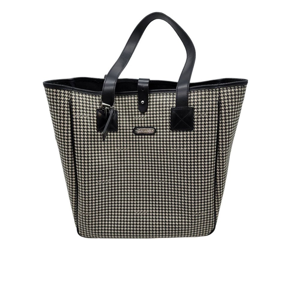 Ralph Lauren Black and White Houndstooth Tote